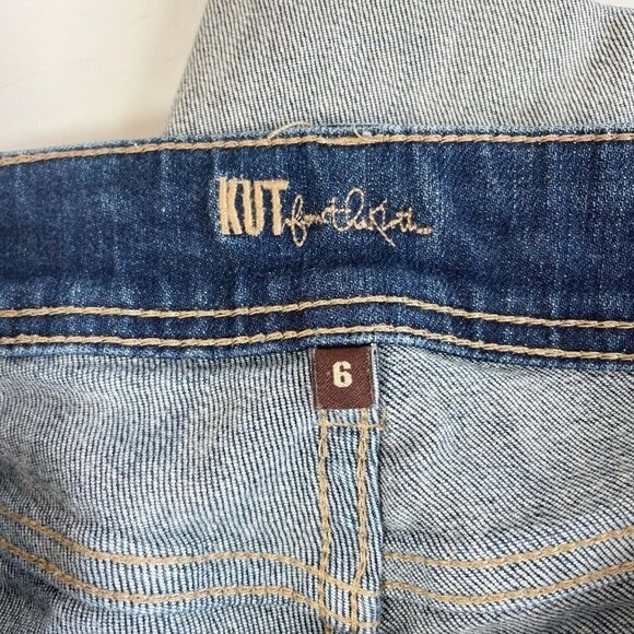 Kut From The Kloth Womens Capri Cropped Distressed Jeans Blue Size 6 Mid Rise - Picture 4 of 10
